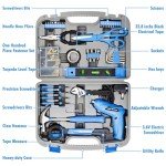 Cartman 149 Piece Tool Set General Household Hand Tool Kit with Cordless Screwdriver Blue