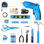 Cartman 149 Piece Tool Set General Household Hand Tool Kit with Cordless Screwdriver Blue