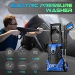 Electric Pressure Washer 4800PSI-Max 3.2GPM Power Washer with 25 Feet Hose,16.4 Feet Power Cord, Car Wash Machine Blue Ideal Cleaning for Garden