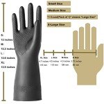 ROYAKI Chemical Resistant Gloves, Work Heavy Duty Industrial Rubber Gloves,12.2", 1 Pair Size Medium