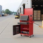 Osparple Rolling Tool Chest 5 Drawers Tool Box Garage Storage Cabinet Steel Frame 2 in 1 Tool Cart with Universal Lockable Wheels, Detachable Top and Adjustable Shelf for Garage, Red