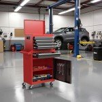 Osparple Rolling Tool Chest 5 Drawers Tool Box Garage Storage Cabinet Steel Frame 2 in 1 Tool Cart with Universal Lockable Wheels, Detachable Top and Adjustable Shelf for Garage, Red