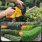 22''Hedge Trimmer Cordless,21V Electric Handheld Bush Clipper with 2 Pack 4000mAh Rechargeable Batteries,3200RPM 180°Rotatable Head,3/4''Blade Gap,Lightweight & Compact Trimmer