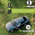 Electric Pressure Washer - 3000PSI Electric Power Washer with 33FT Pressure Hose, 33FT Power Cord, 4 Nozzles,450ML Foam Bottle, High Pressure Washer for Cars, Fences, Patios, Driveways