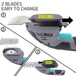 Bluemars 8V 2-in-1 Cordless Hedge Trimmer & Grass Shear w/ 2000mAh Lithium-Ion Battery, Mini Garden Pruner with 2 Blades, for Lawn, Shrub, and Garden Edging