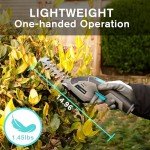 Bluemars 8V 2-in-1 Cordless Hedge Trimmer & Grass Shear w/ 2000mAh Lithium-Ion Battery, Mini Garden Pruner with 2 Blades, for Lawn, Shrub, and Garden Edging