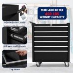 Rolling Tool Chest, 6 Drawers Tool Storage Cabinet, Toolbox with Wheels, Portable Tool Cabinet Organizer with Locking System & Drawer Liners, Tool Storage Cart for Garage, Workshop