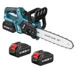 Seesii Chainsaw Cordless 12-inch, Electric HandHeld Chain Saw, 12-in Portable Chainsaw Battery Powered Saws for Trees Wood Cutting, 2 * 4.0Ah Battery and Charger Included, CH1200+