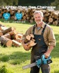 Seesii Chainsaw Cordless 12-inch, Electric HandHeld Chain Saw, 12-in Portable Chainsaw Battery Powered Saws for Trees Wood Cutting, 2 * 4.0Ah Battery and Charger Included, CH1200+
