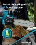 Seesii Chainsaw Cordless 12-inch, Electric HandHeld Chain Saw, 12-in Portable Chainsaw Battery Powered Saws for Trees Wood Cutting, 2 * 4.0Ah Battery and Charger Included, CH1200+