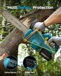 Seesii Chainsaw Cordless 12-inch, Electric HandHeld Chain Saw, 12-in Portable Chainsaw Battery Powered Saws for Trees Wood Cutting, 2 * 4.0Ah Battery and Charger Included, CH1200+