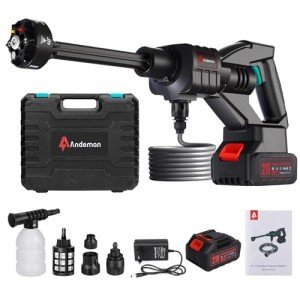 Andeman Cordless Pressure Washer 800PSI 1.5GPM - 3.0Ah Battery Portable Cordless Pressure Washer with 6-in-1 Nozzle | for Car Washing, Driveway, Patio, Fence, Home Cleaning