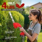 21V Hedge Trimmer Cordless & Grass Shear, 2-in-1 3000mAh Battery Bush Trimmer Handheld Hedge Clippers, Mini Hedge Shears Grass Trimmer for Garden, Lawn Care