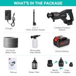 Andeman Cordless Pressure Washer 800PSI 1.5GPM - 3.0Ah Battery Portable Cordless Pressure Washer with 6-in-1 Nozzle | for Car Washing, Driveway, Patio, Fence, Home Cleaning