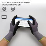 LOCCEF Work Gloves MicroFoam Nitrile Coated-6 Pairs,Seamless Knit Nylon Gloves,Gray Work gloves (11/XXL, Gary-6 Pairs)