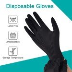 Schneider Black Vinyl Synthetic Exam Gloves, 4 Mil, Large, Disposable Gloves Latex-Free, Plastic for Medical, Cooking, Cleaning, and Food Prep, Surgical Powder-Free, Non-Sterile, 100-ct Box (L)