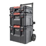 CRAFTSMAN TRADESTACK Tool Box with Wheels, Waterproof, Stackable System, Portable Rolling Storage for Indoor/Outdoor Use, 22.5 Inch (CMST21445)