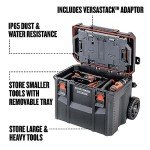 CRAFTSMAN TRADESTACK Tool Box with Wheels, Waterproof, Stackable System, Portable Rolling Storage for Indoor/Outdoor Use, 22.5 Inch (CMST21445)