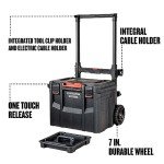 CRAFTSMAN TRADESTACK Tool Box with Wheels, Waterproof, Stackable System, Portable Rolling Storage for Indoor/Outdoor Use, 22.5 Inch (CMST21445)