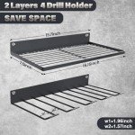 Power Tool Organizer Wall Mount: Cordless Drill Holder Storage Rack - Drill Hanger Battery Tools Shelf for Garage - Gift for Dad and Husband