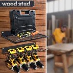 Power Tool Organizer Wall Mount: Cordless Drill Holder Storage Rack - Drill Hanger Battery Tools Shelf for Garage - Gift for Dad and Husband