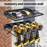 Power Tool Organizer Wall Mount: Cordless Drill Holder Storage Rack - Drill Hanger Battery Tools Shelf for Garage - Gift for Dad and Husband