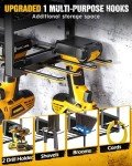 MAXIFFE 4 Layer Power Tool Organizer Wall Mount, 9 Drill Holder Heavy Duty Metal Cordless Tool Organizers and Storage Rack Holder for Garage Workshop Pegboard, Gifts for Men, Black, 32 inch