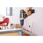 WORX WX128 Cordless Screwdriver 12 V 25 Nm 2 Speed and LED Light Cordless Drill Screwdriver Set for Drilling and Screws with Li-ion Battery, Charger and Case