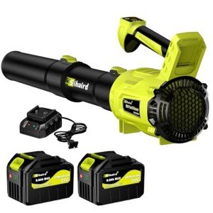 Sihuird Leaf Blower Cordless,2 x 21V 6.0Ah Battery and Charger, with 680CFM 190MPH Electric Cordless Leaf Blower, 5-Variable Speed & Turbo Mode, Blowers for Lawn Care (Green C)