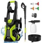 Electric Pressure Washer - 4200 Max PSI, 2.5 GPM Power Washer with 4 Quick-Connect Nozzles, Foam Cannon, 1800 Watt High Pressure Washer for Cars, Decks, Driveways, Home, Patios