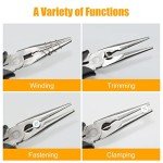 ZUZUAN Premium Long Needle Nose Pliers- 8” & 6‘’, Paper Clamp Precision, High Carbon Steel, Soft Grip with Wire Cutter, Long Nose Cutting Pliers for Home, Fishing, Jewelry, Crafts,2pcs