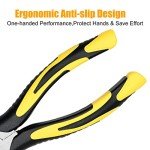 ZUZUAN Premium Long Needle Nose Pliers- 8” & 6‘’, Paper Clamp Precision, High Carbon Steel, Soft Grip with Wire Cutter, Long Nose Cutting Pliers for Home, Fishing, Jewelry, Crafts,2pcs
