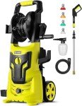 DEKOPRO Power Washer: 2150PSI Max. 1.8GPM Electric Pressure Washer with Hose Reel, Green, DKKHW06