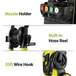 DEKOPRO Power Washer: 2150PSI Max. 1.8GPM Electric Pressure Washer with Hose Reel, Green, DKKHW06