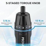 PECHAM 3.6V 2000mAh Cordless Screwdriver,Electric Screwdriver,350 RPM&5 Torque 5Nm,TYPE-C Charging, 8 Pcs Bits for Home Repairs,Portable Compact Design,Gifts for Men Him Dad Boyfriend