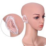 Outus 100 Pack Clear Disposable Ear Protectors Waterproof Ear Covers for Hair Dye, Shower, Bathing