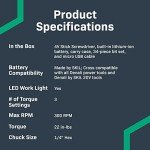 Amazon Basics by SKIL 4V Cordless Stick Screwdriver with 34-Piece Bit Set, Carrying Case, USB Charging, LED Work Light, 3 Torque Settings (Previously Denali Brand)