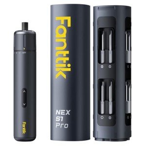 Fanttik S1 Pro 3.7V Electric Screwdriver, Power Screwdriver, 16 S2 Steel Bits, 3 Torque Settings, Max 6 N.m, 2000mAh Battery, LED Light, 1/4''Hex, Ideal Tool for Furniture, Gaming PC