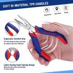 WORKPRO Mini Pliers Set, 3-Piece Small Pliers Tool Kit Includes 4” Diagonal Plier, 5” Long Nose Plier, 6” Needle Nose Plier, for Making Crafts, Repairing Electronic Devices