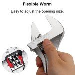 Jetech 8-Inch Adjustable Wrench - Professional Heavy Duty Chrome Vanadium Steel Shifter Spanner with Inch/Metric Scale Wide Caliber Opening