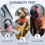 TICONN Noise Cancelling Headphones for Adults, NRR 26dB Ear Muffs for Noise Reduction, Adjustable Ear Muffs for Shooting Range, Construction, Studying, Concerts, and Fireworks (Soft Pink)