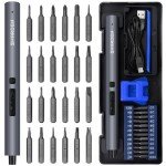 SHARDEN Mini Electric Screwdriver, 29 in 1 Small Electric Screw Driver Kit with 24 Magnetic Bits, Precision Cordless Repair Tool for Phone, Camera, Laptop, Watch