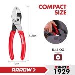 ARROW 6" Slip Joint Pliers, Small Pliers with Thick Dip-Grip Handle, High Carbon Steel, Strong Grip Jaws, Pliers Tool for Gripping, Loosening Nuts and Bolts, Cutting Steel Wire