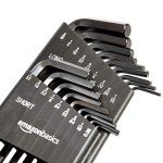 Amazon Basics Allen Wrench/Hex Key Set, SAE & Metric Sizes, Chrome Vanadium Steel, 2 Organized Holders, 36-Piece Set