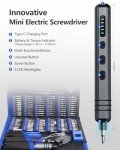 Mini Electric Screwdriver Set 140-IN-1: UnaMela Small Electric Screwdriver Cordless - 120 Precision Bits, 5 Torque Settings, LED Light, Magnetic Power Screwdriver Repair Tool Kit for PC RC Electronics