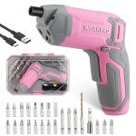 WORKPRO Pink Cordless Screwdriver Set, 3.6V Electric Rechargeable Eccentric Power Screwdriver Kit with 24Pcs Bits, Delay-off LED Light, 2000mAh High-Capacity Battery, Carrying Case Included