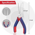 WORKPRO 6" Needle Nose Pliers (Smooth Jaw), Mini Long Nose Pliers with Comfort Grip Handles, Jewelry Pliers for Wire Wrapping, Crafts, Jewelry Making Supplies
