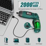 NEU MASTER Cordless Screwdriver, 4V Electric Screwdriver Rechargeable Power Screwdriver With Pivoting Handle, Front And Rear LED light, 32pcs Bits, 6+1 Torque Setting, 2000 mAh Battery Screwdriver
