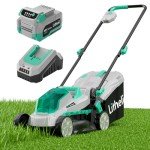 Litheli 20V 13" Cordless Lawn Mower, Electric Lawn Mowers for Garden, Yard and Farm, 5 Heights, with Brushless Motor, 4.0Ah Battery & Charger Included
