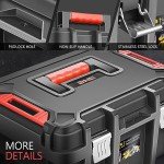 ‎DNA MOTORING 2pcs Tool Boxes Set - Lockable Organizer Storage Portable Toolbox with Removable Tray for Workshop Garage & Household, Large Capacity, TOOLS-00310
